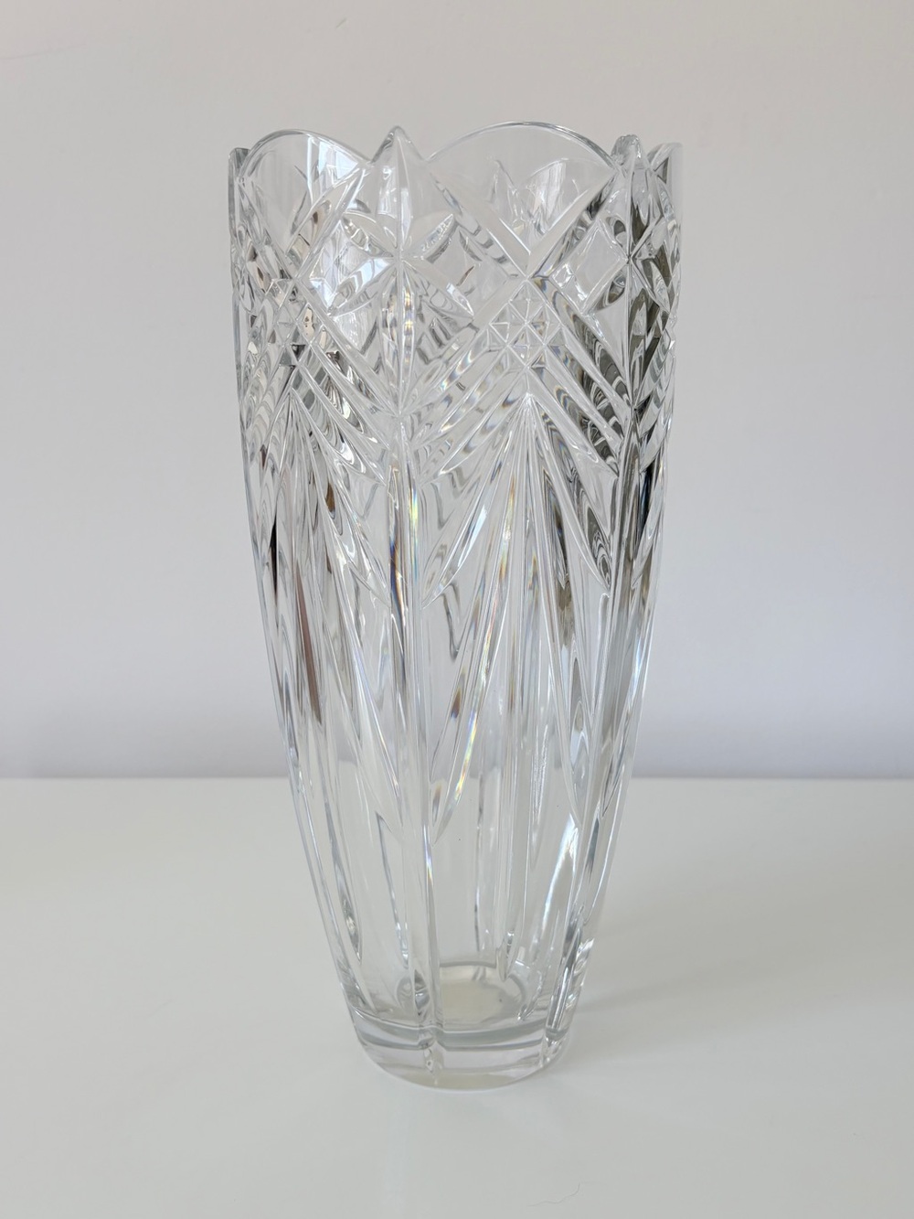 MIKASA Flair STAR STRUCK Lead Crystal 11 3/4"  MADE IN CZECH REPUBLIC
